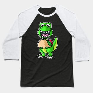 Dinosaur Tyrannosaurus Taco Kawaii Neko Anime Mexican food graphic Baseball T-Shirt